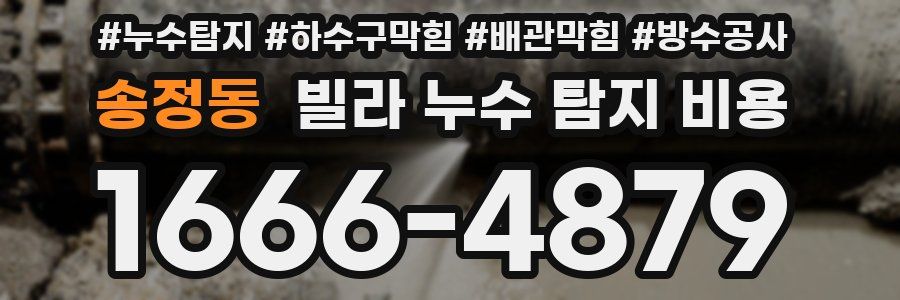 송정동 빌라 누수 탐지 비용