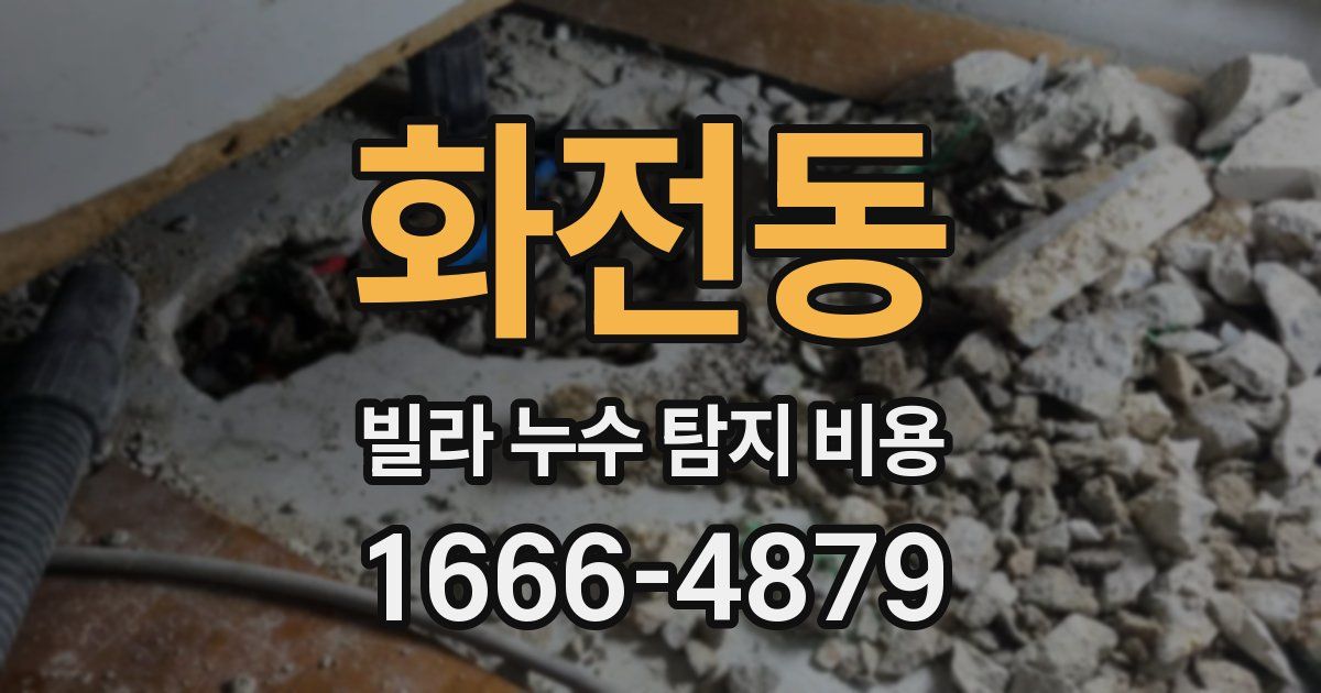 화전동 빌라 누수 탐지 비용
