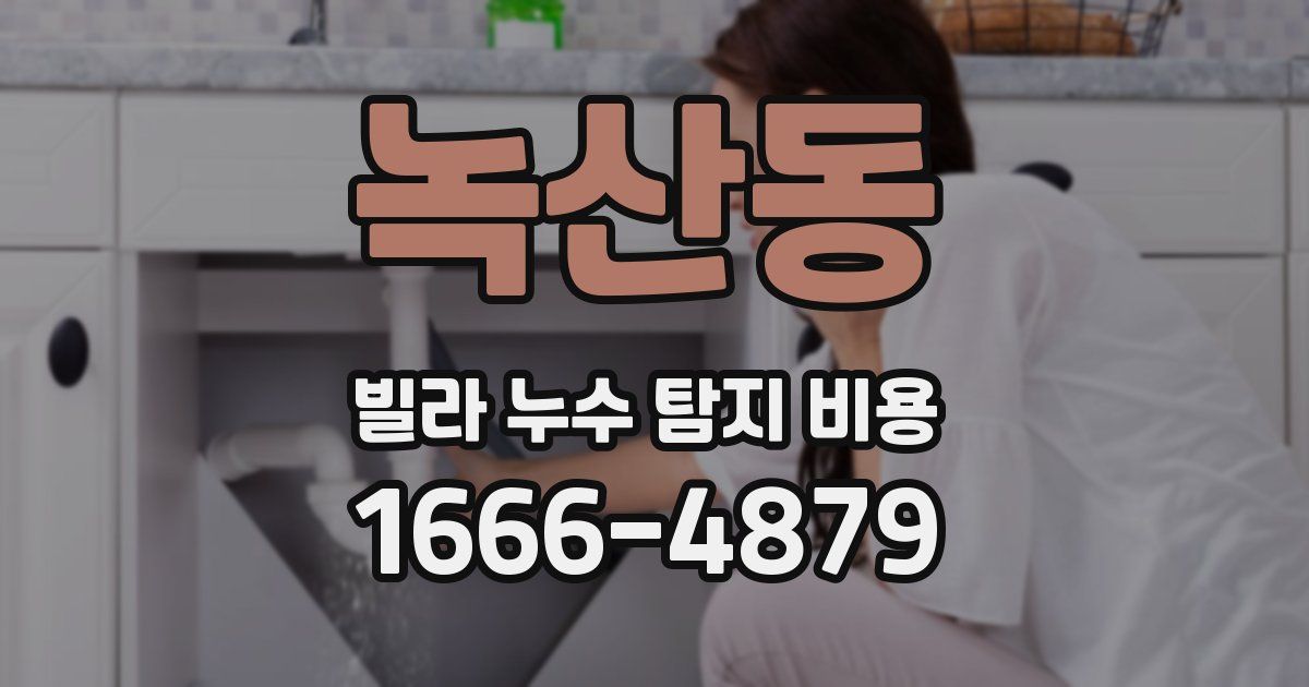 녹산동 빌라 누수 탐지 비용