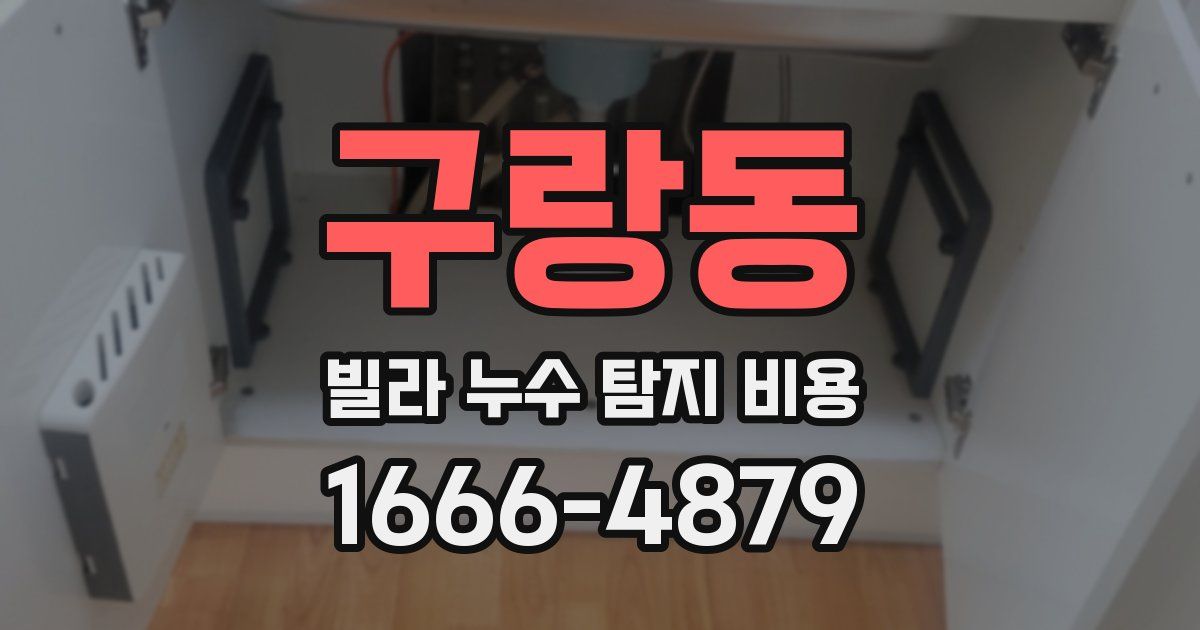 구랑동 빌라 누수 탐지 비용