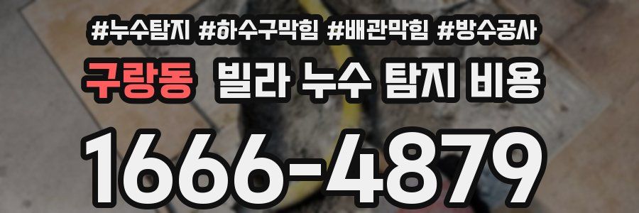 구랑동 빌라 누수 탐지 비용