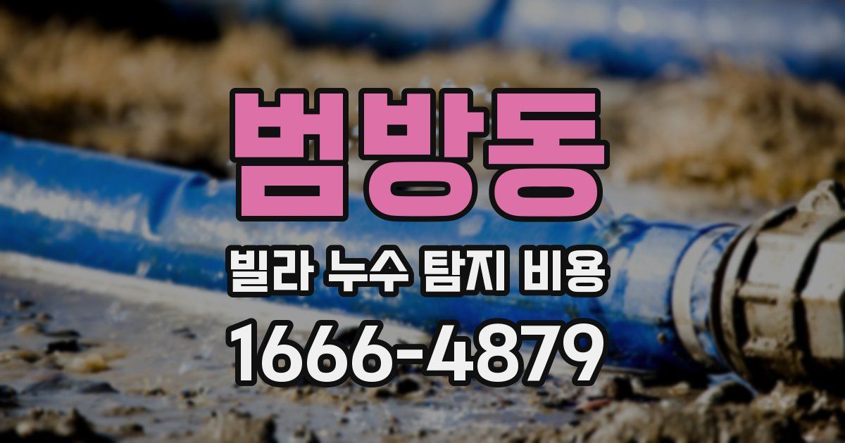 범방동 빌라 누수 탐지 비용