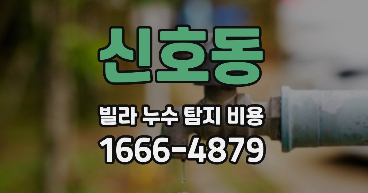 신호동 빌라 누수 탐지 비용