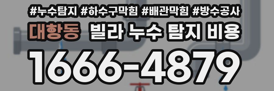 대항동 빌라 누수 탐지 비용