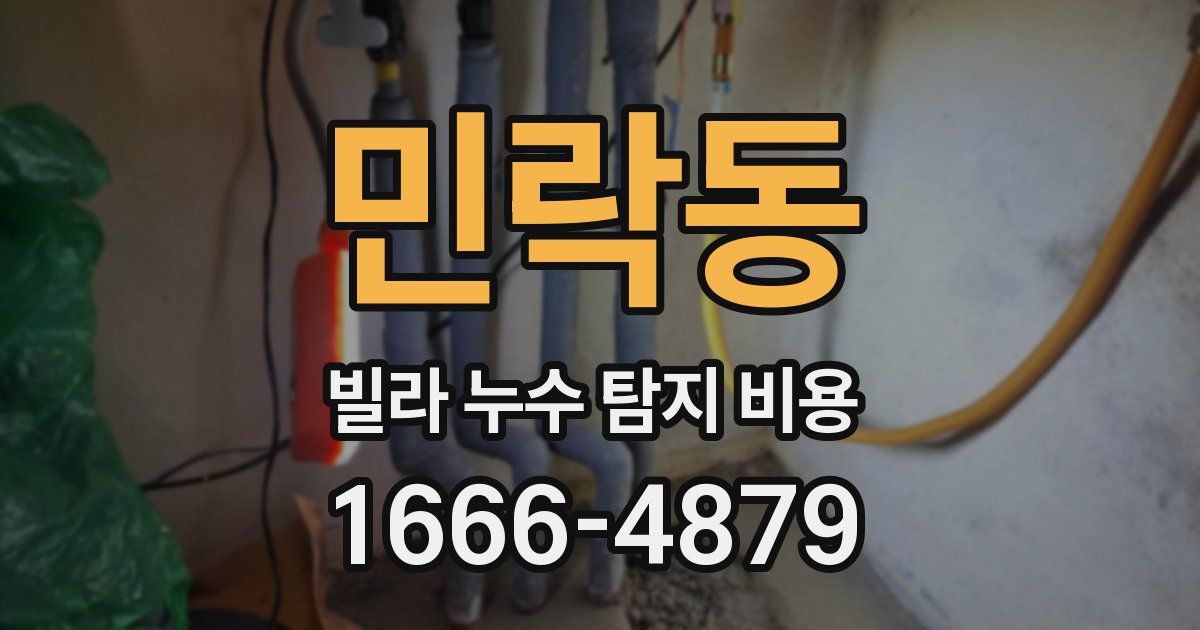 민락동 빌라 누수 탐지 비용