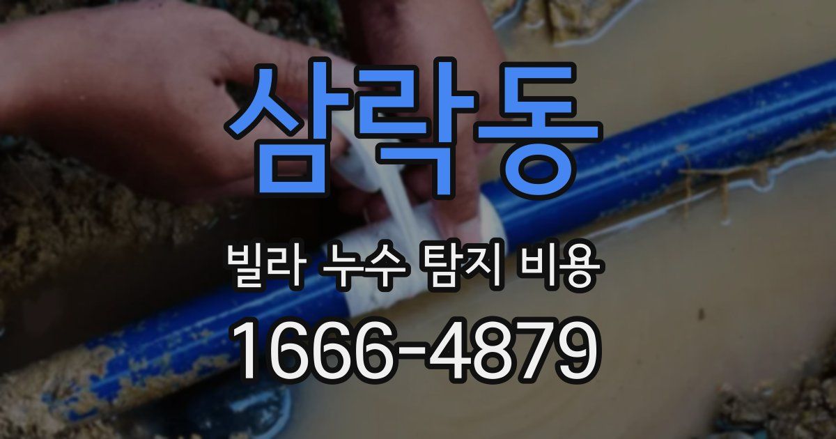 삼락동 빌라 누수 탐지 비용