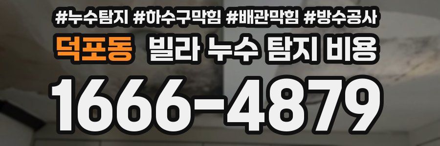 덕포동 빌라 누수 탐지 비용