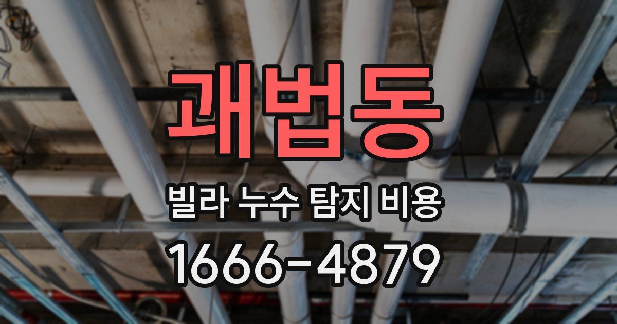 괘법동 빌라 누수 탐지 비용