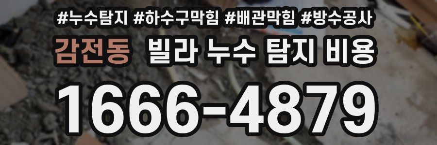 감전동 빌라 누수 탐지 비용