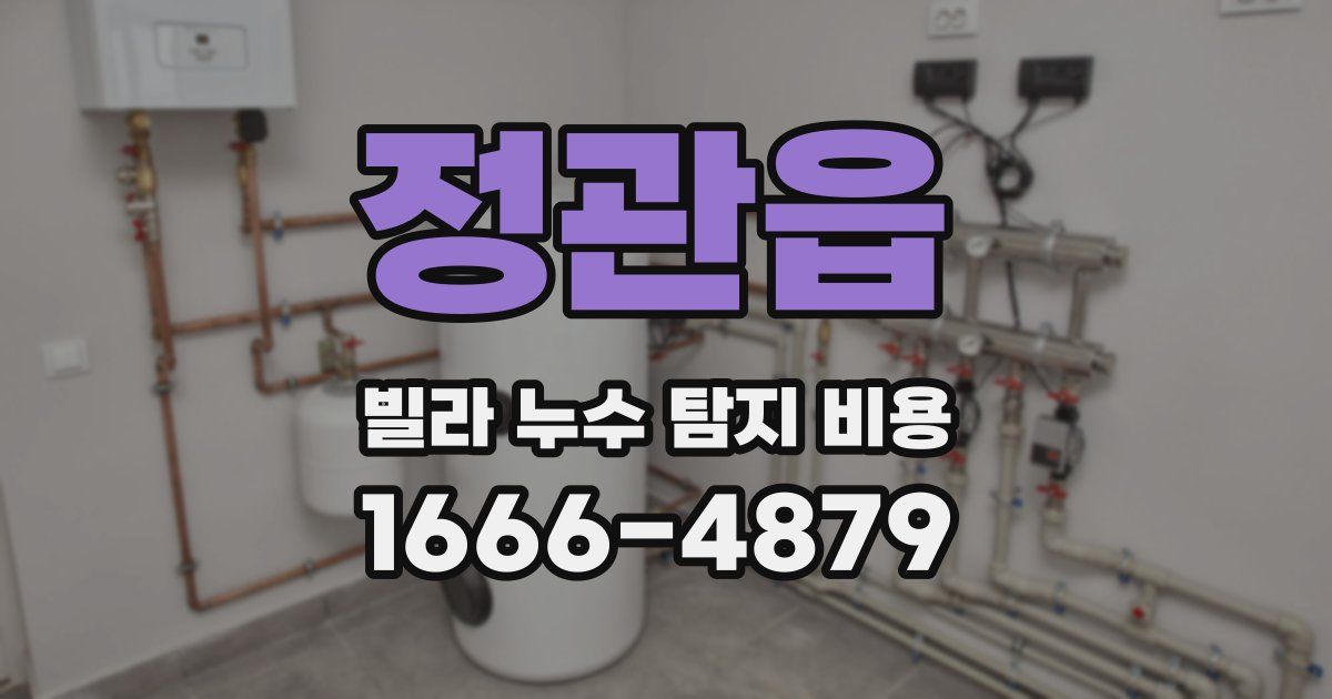 정관읍 빌라 누수 탐지 비용