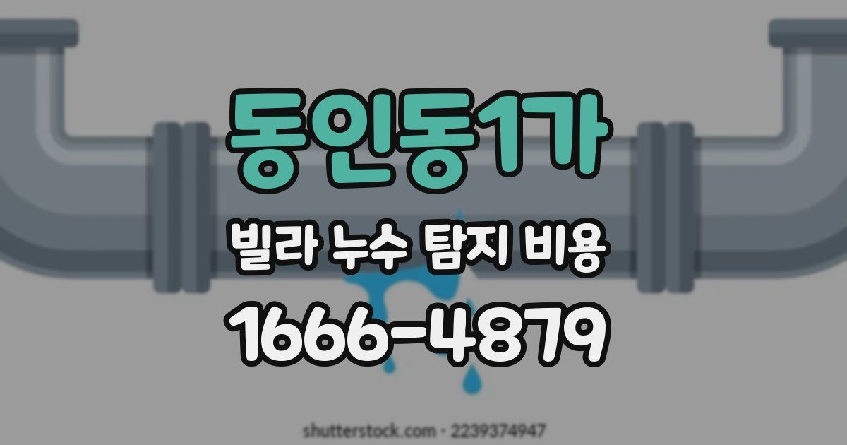 동인동1가 빌라 누수 탐지 비용
