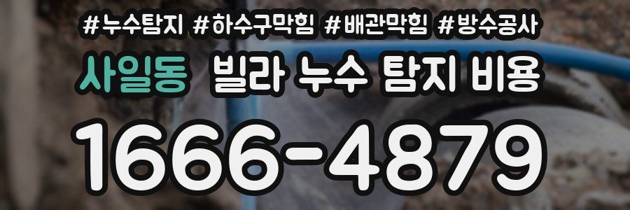 사일동 빌라 누수 탐지 비용