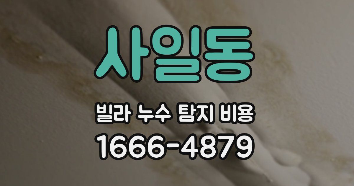 사일동 빌라 누수 탐지 비용
