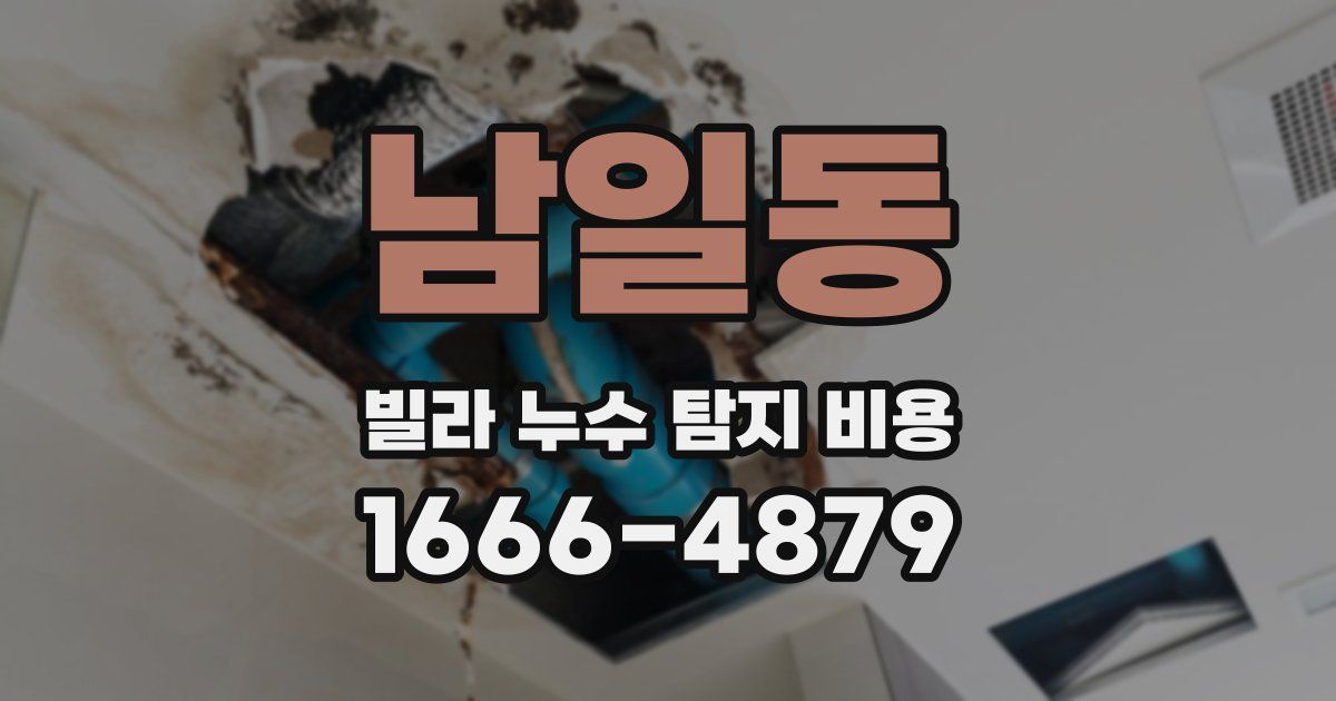 남일동 빌라 누수 탐지 비용