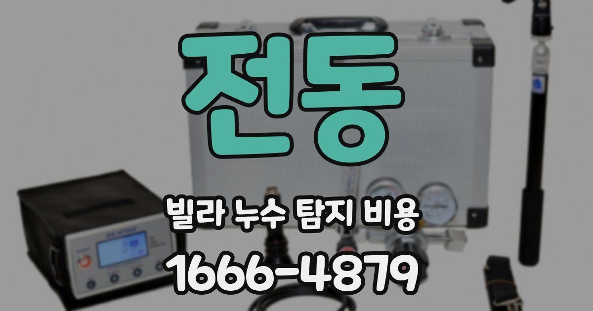 전동 빌라 누수 탐지 비용