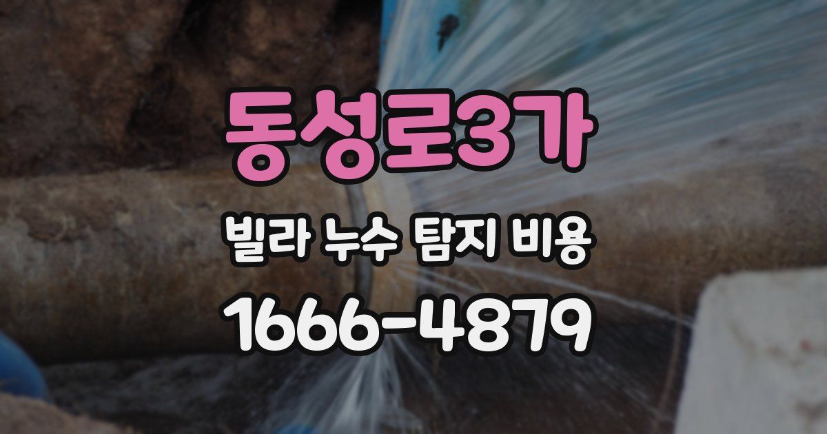 동성로3가 빌라 누수 탐지 비용