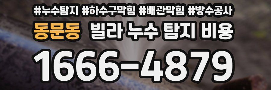 동문동 빌라 누수 탐지 비용