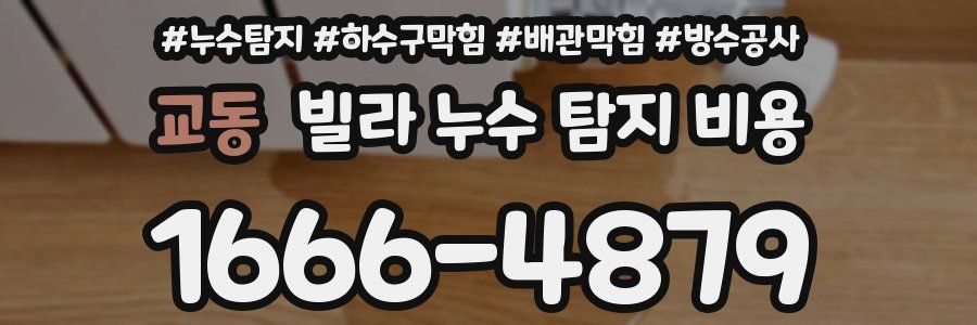 교동 빌라 누수 탐지 비용