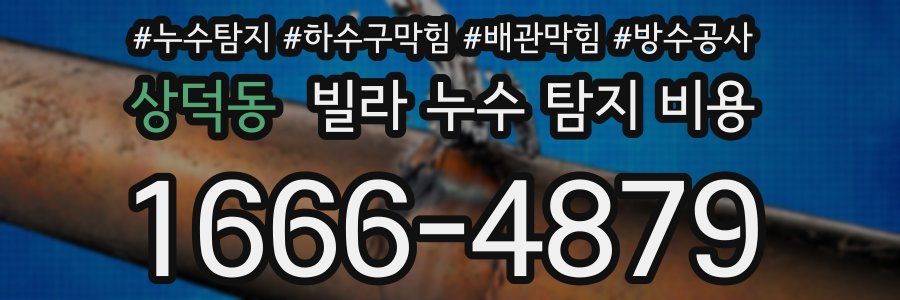 상덕동 빌라 누수 탐지 비용