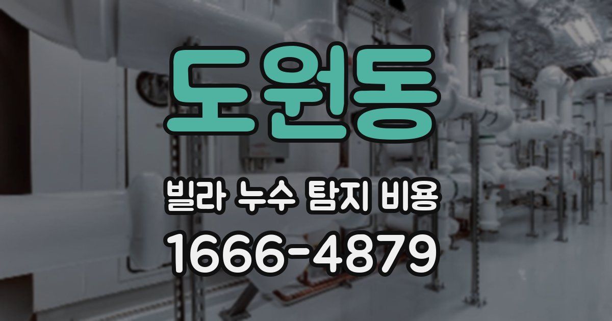 도원동 빌라 누수 탐지 비용
