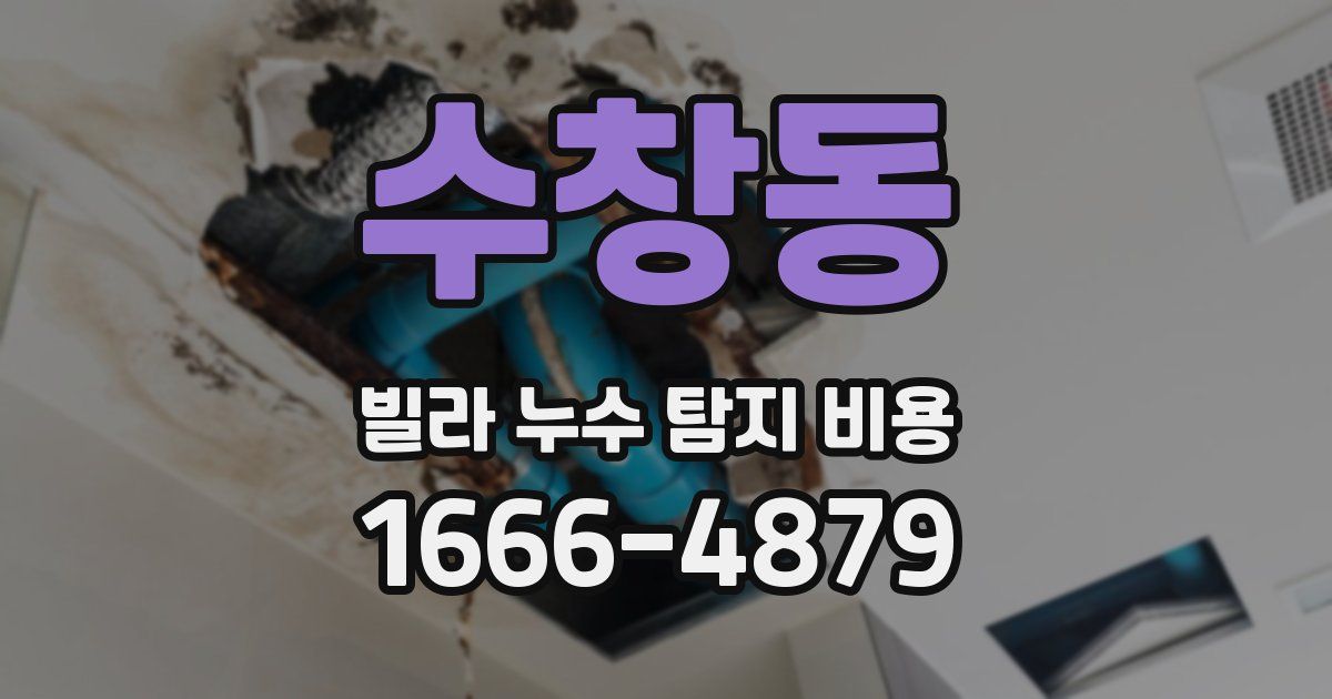 수창동 빌라 누수 탐지 비용