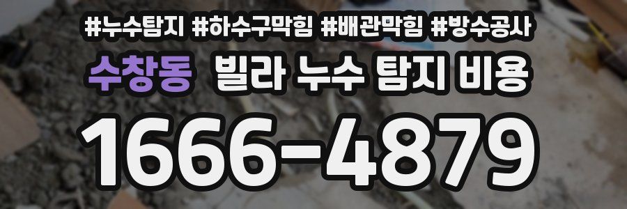 수창동 빌라 누수 탐지 비용