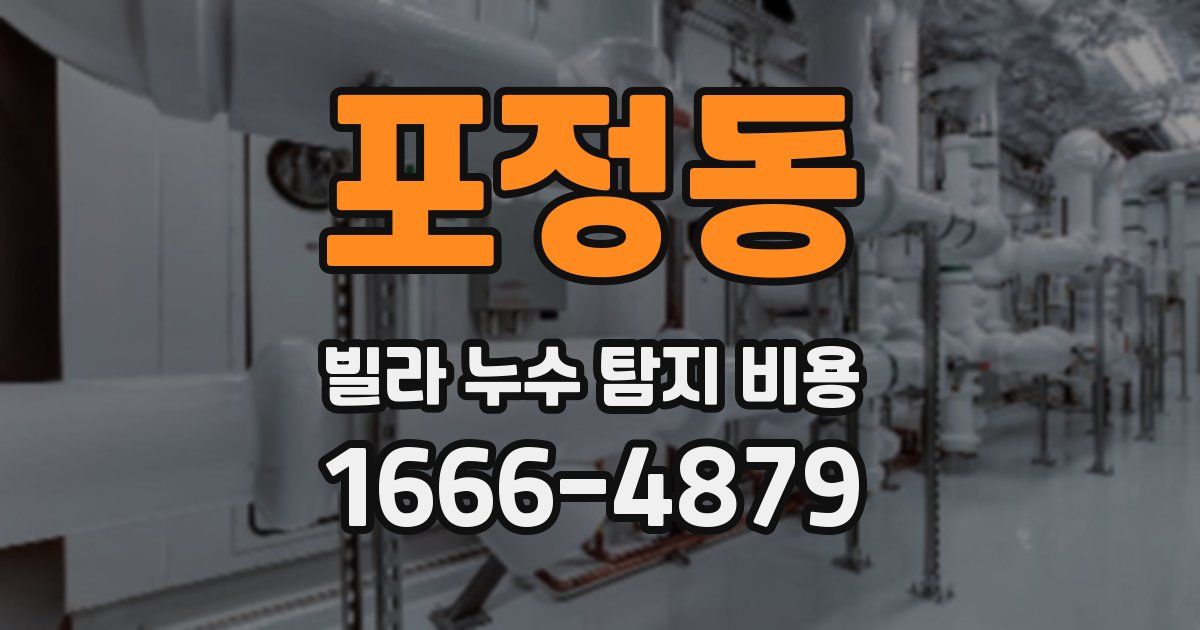 포정동 빌라 누수 탐지 비용