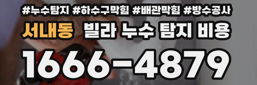 서내동 빌라 누수 탐지 비용
