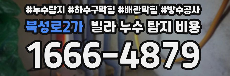 북성로2가 빌라 누수 탐지 비용