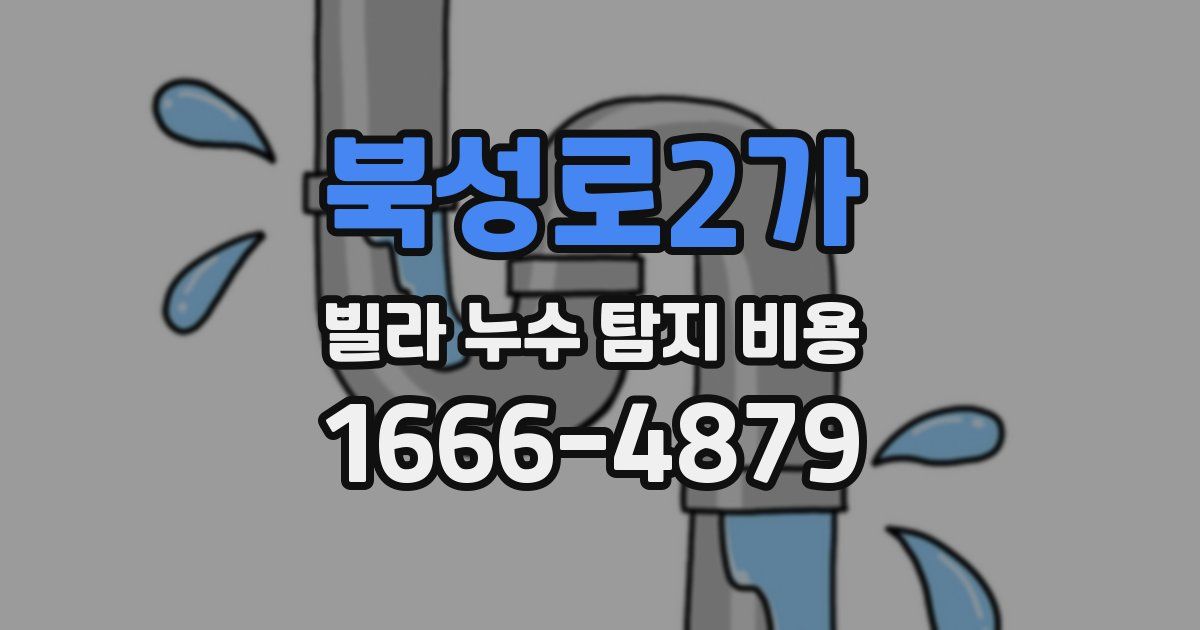 북성로2가 빌라 누수 탐지 비용