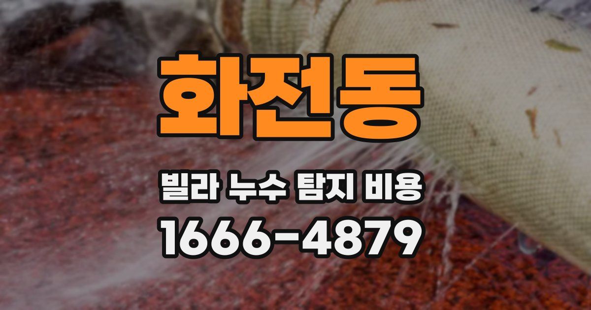 화전동 빌라 누수 탐지 비용
