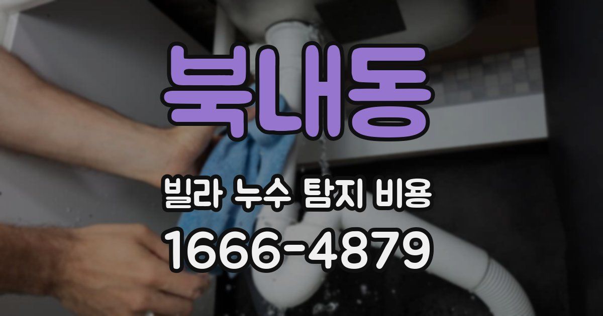 북내동 빌라 누수 탐지 비용