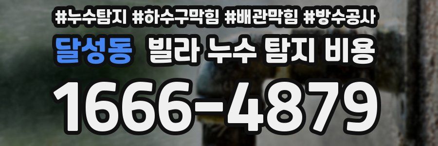 달성동 빌라 누수 탐지 비용