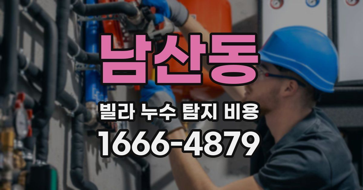 남산동 빌라 누수 탐지 비용