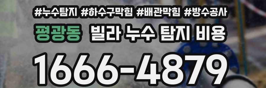 평광동 빌라 누수 탐지 비용
