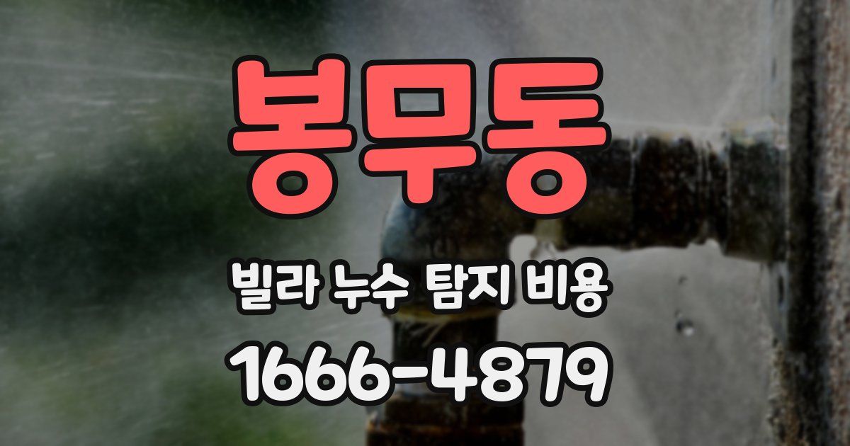 봉무동 빌라 누수 탐지 비용