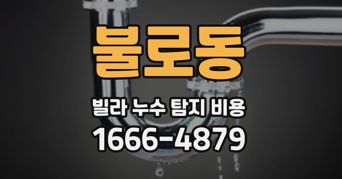 불로동 빌라 누수 탐지 비용