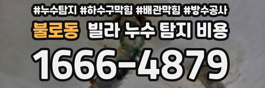 불로동 빌라 누수 탐지 비용