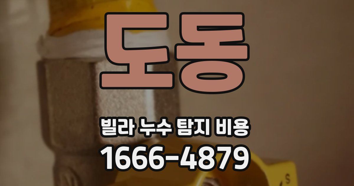 도동 빌라 누수 탐지 비용