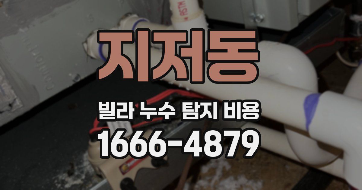 지저동 빌라 누수 탐지 비용