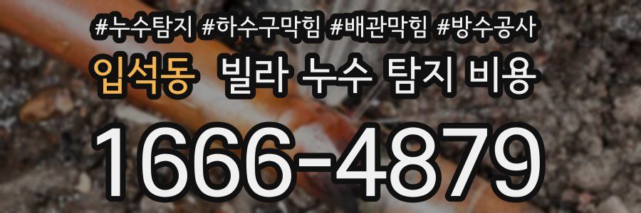 입석동 빌라 누수 탐지 비용