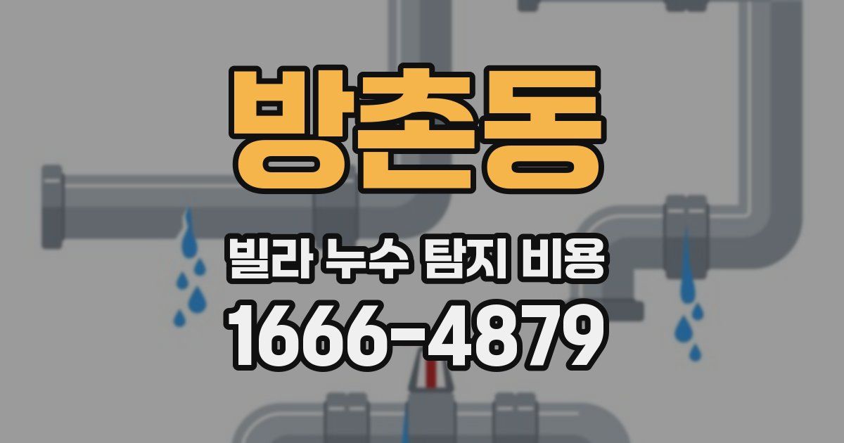 방촌동 빌라 누수 탐지 비용