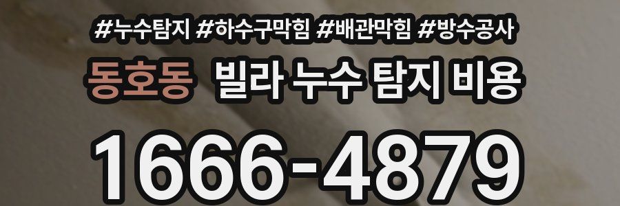 동호동 빌라 누수 탐지 비용