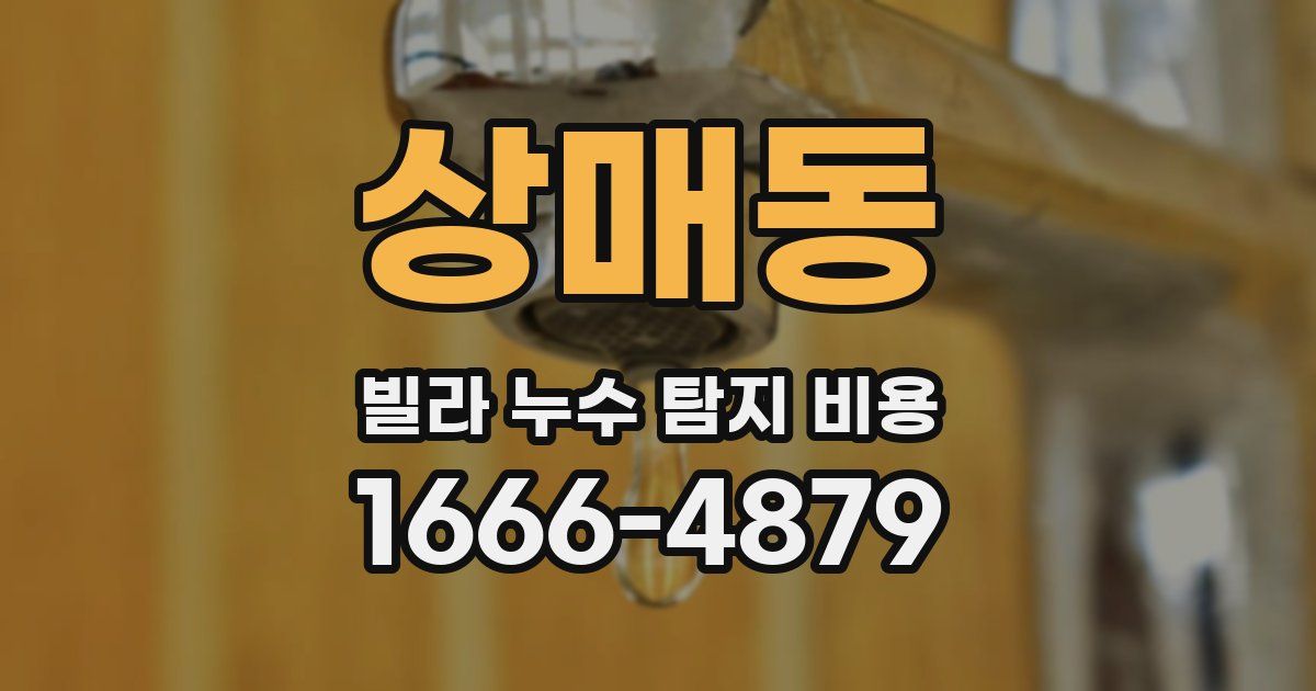 상매동 빌라 누수 탐지 비용