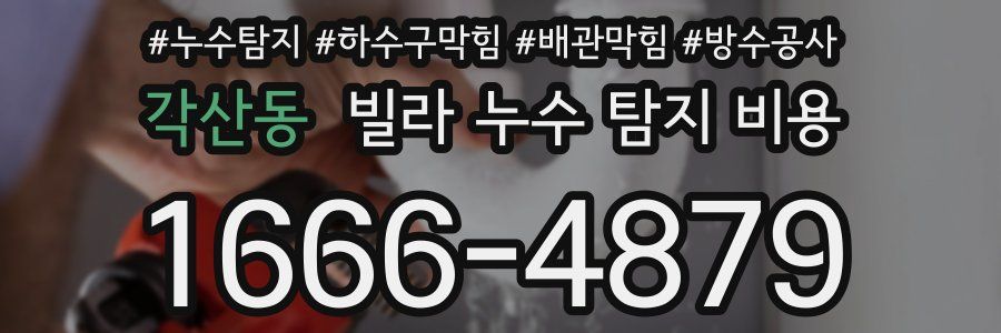 각산동 빌라 누수 탐지 비용