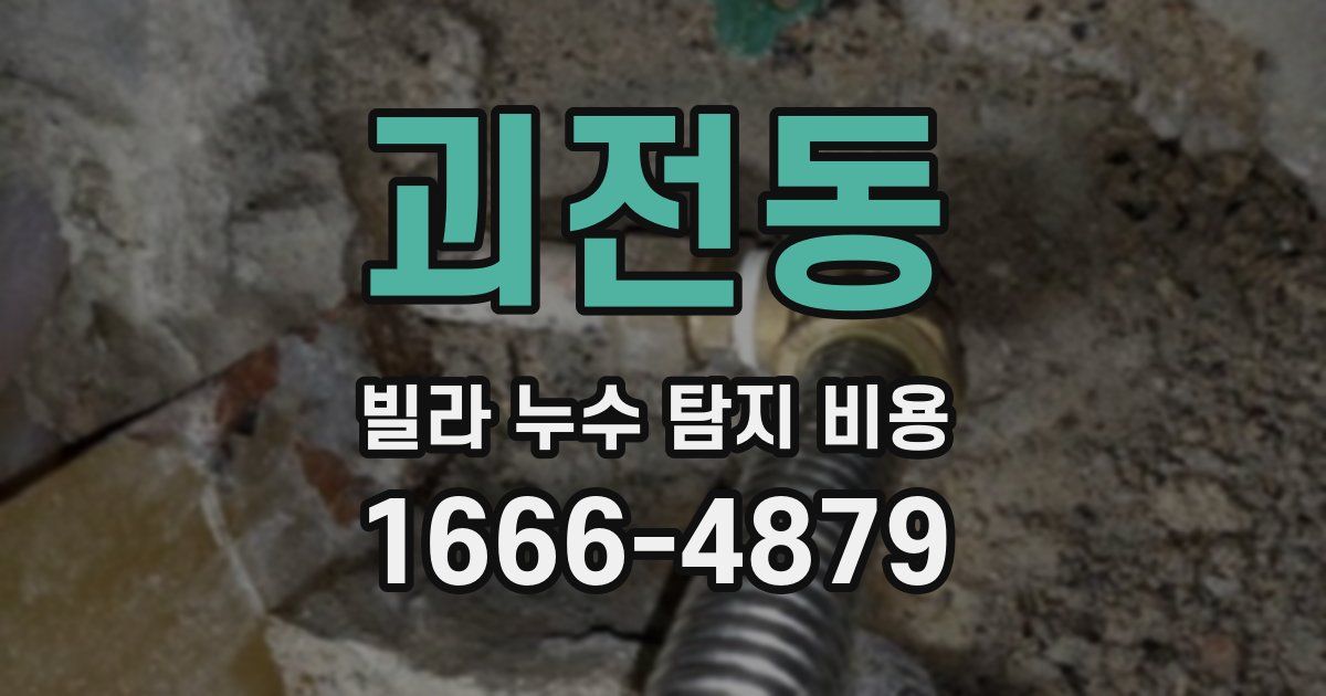 괴전동 빌라 누수 탐지 비용