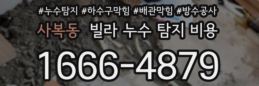 사복동 빌라 누수 탐지 비용