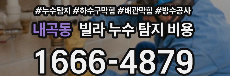 내곡동 빌라 누수 탐지 비용