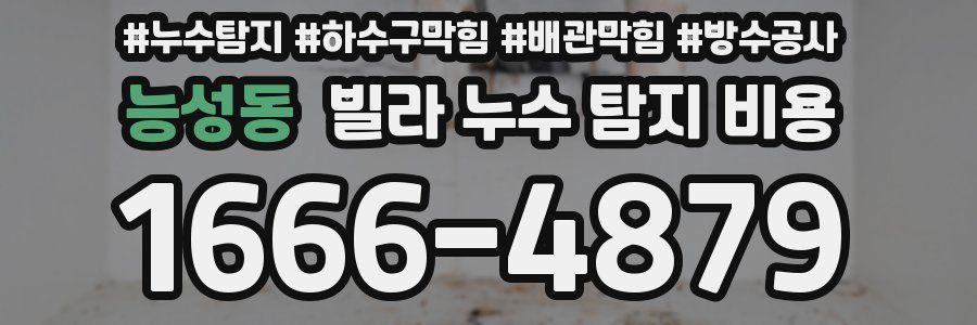 능성동 빌라 누수 탐지 비용