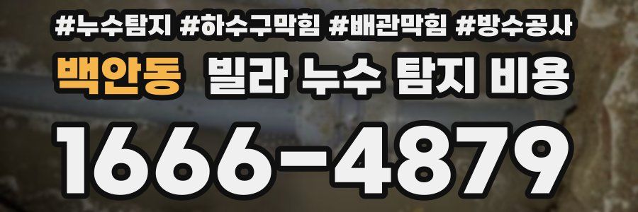 백안동 빌라 누수 탐지 비용